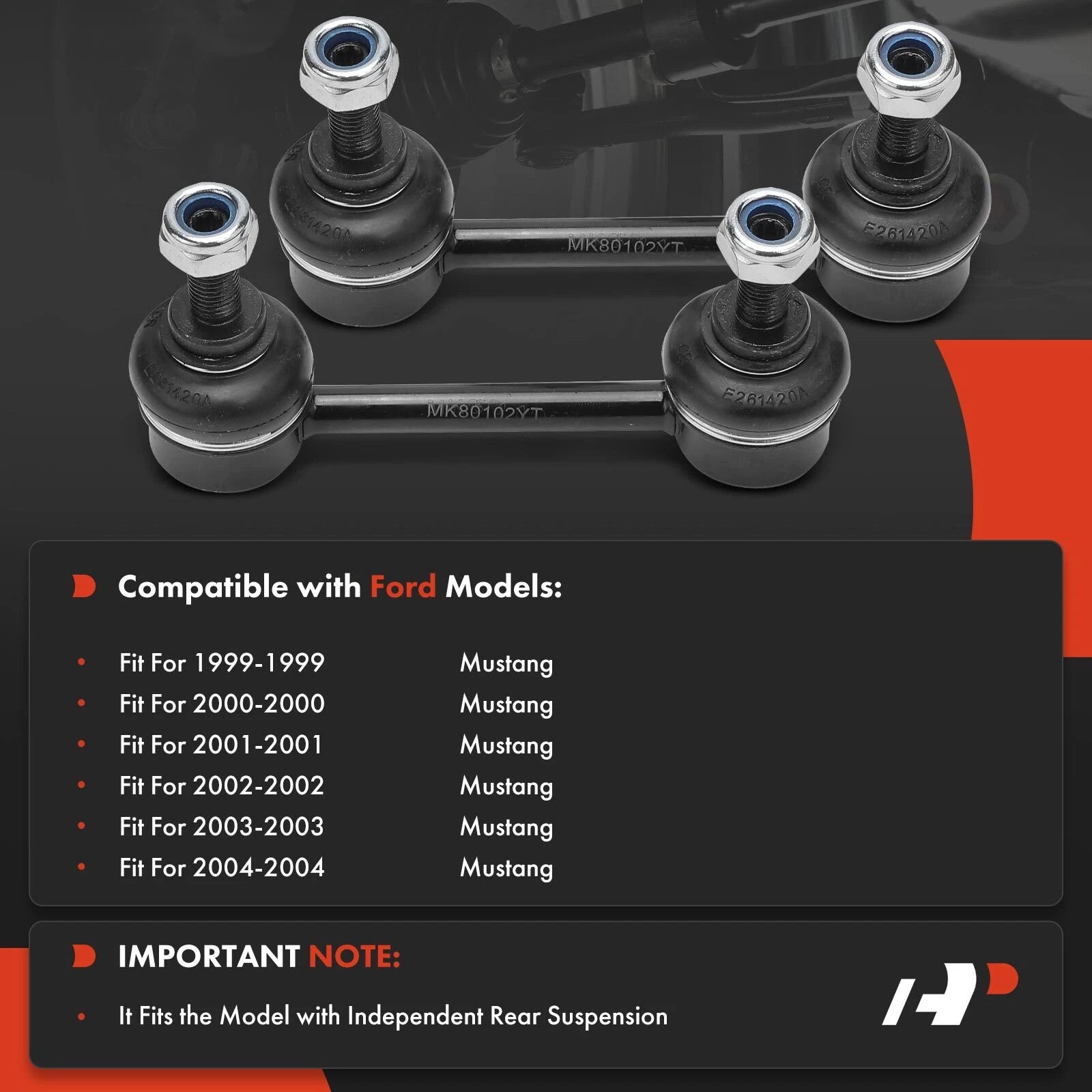 2X Rear Sway Bar Link for Ford Mustang (1999-2004)