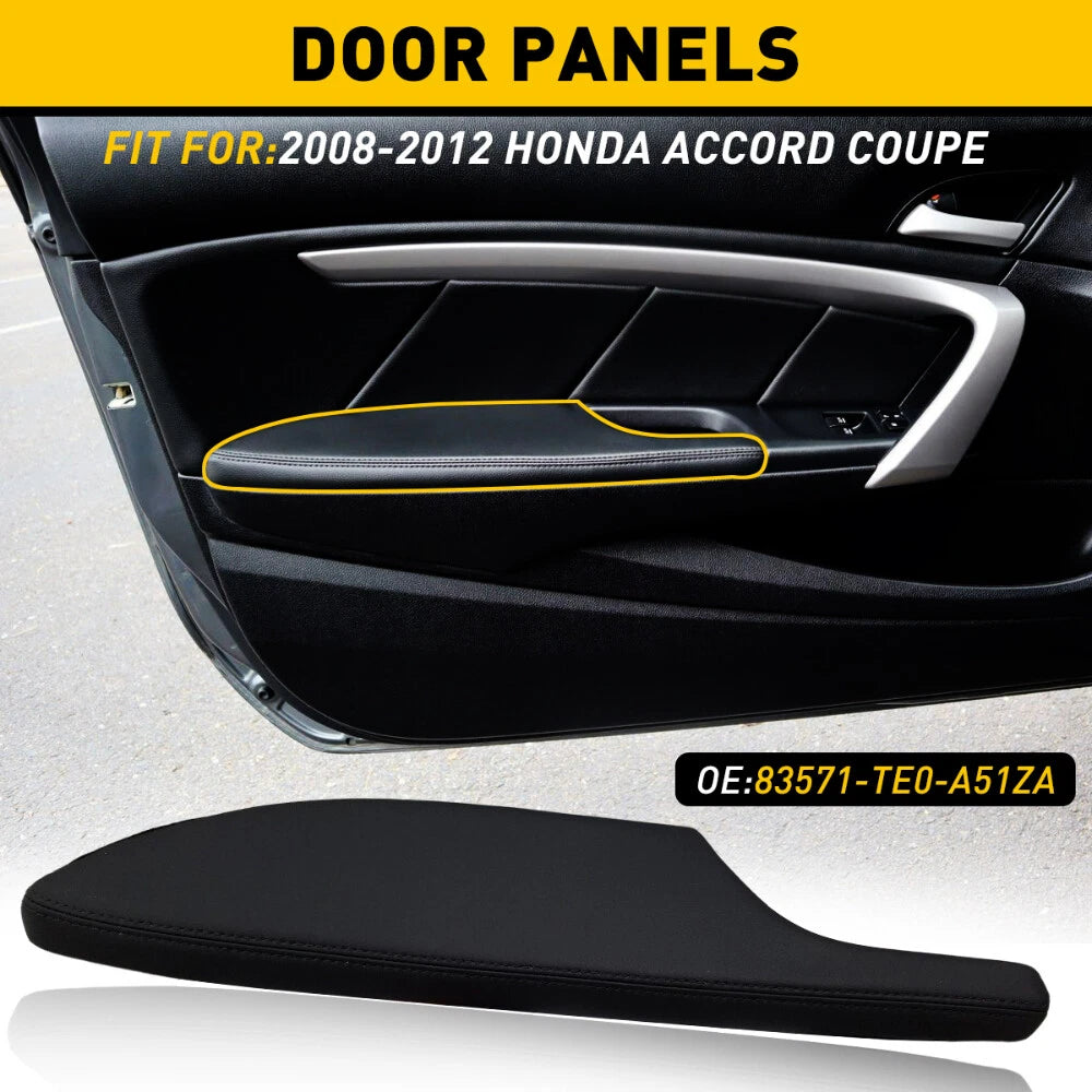 Left Side Door Armrest Panel for Honda Accord Coupe (2008–2012) Black Leather