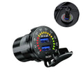 Dual USB Fast Charger Cigarette Lighter Socket with LED Voltmeter (12V-24V)