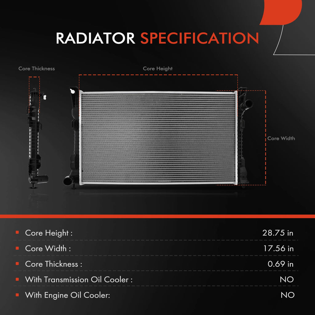 Aluminum Radiator for Ford Taurus, Lincoln MKS (2013–2019)