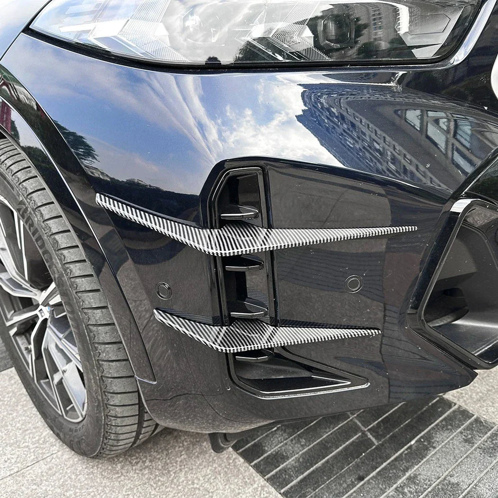 Carbon Fiber Look Front Bumper Side Fin Canard Splitter for BMW X6