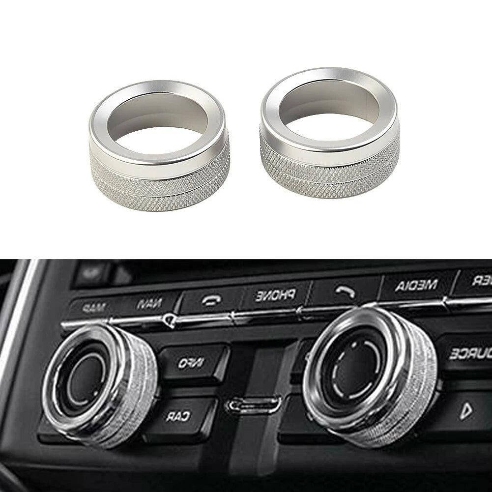 2X Aluminum Alloy Volume Radio Switch Knob Cover for Porsche 911, Cayenne, Macan
