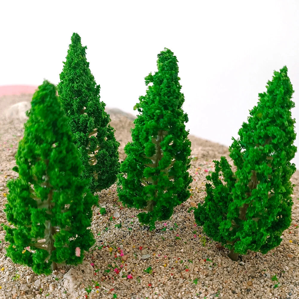 10Pc Pine Tree Scenery Ornament for Garden Park Railroad (Model Specific)
