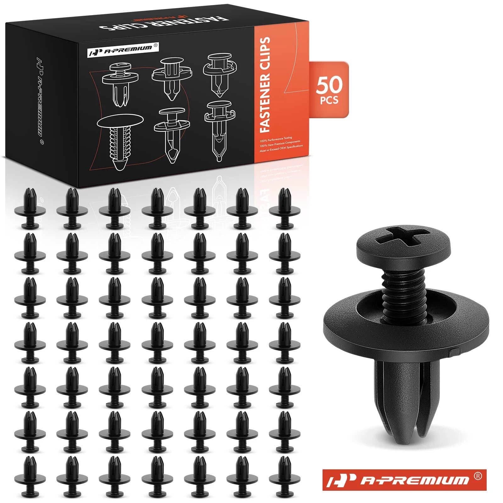 50Pcs 6mm Nylon Bumper Retainer Clips for Honda 