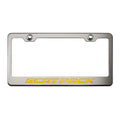 Plate Frame w/Yellow Carbon Fiber "Scat Pack" Inlay for Dodge Challenger/Charger