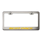 Plate Frame w/Yellow Carbon Fiber "Scat Pack" Inlay for Dodge Challenger/Charger