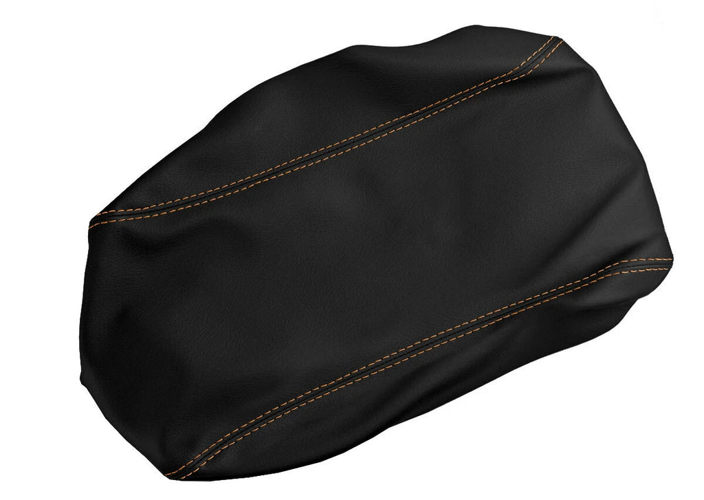 Leather Console Lid Armrest Cover for Lincoln MKX (2007–2010) Orange Stitch