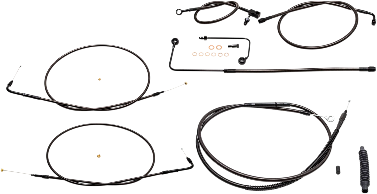 Handlebar Cable/Brake Line Kit for LA Choppers (12" - 14" Ape Hanger)