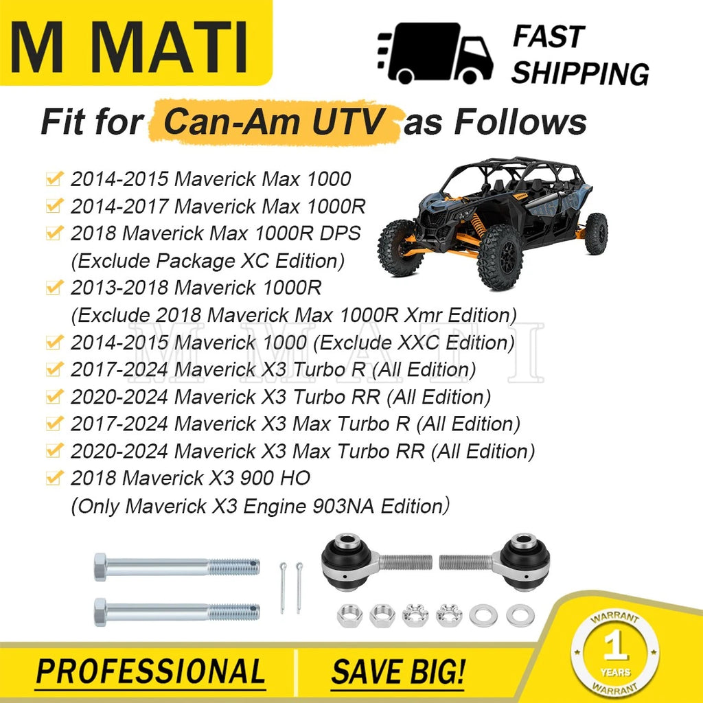Heavy Duty Tie Rod End Kit for Can-Am Maverick 1000R 4x4 DPS (2014–2018) 709401703