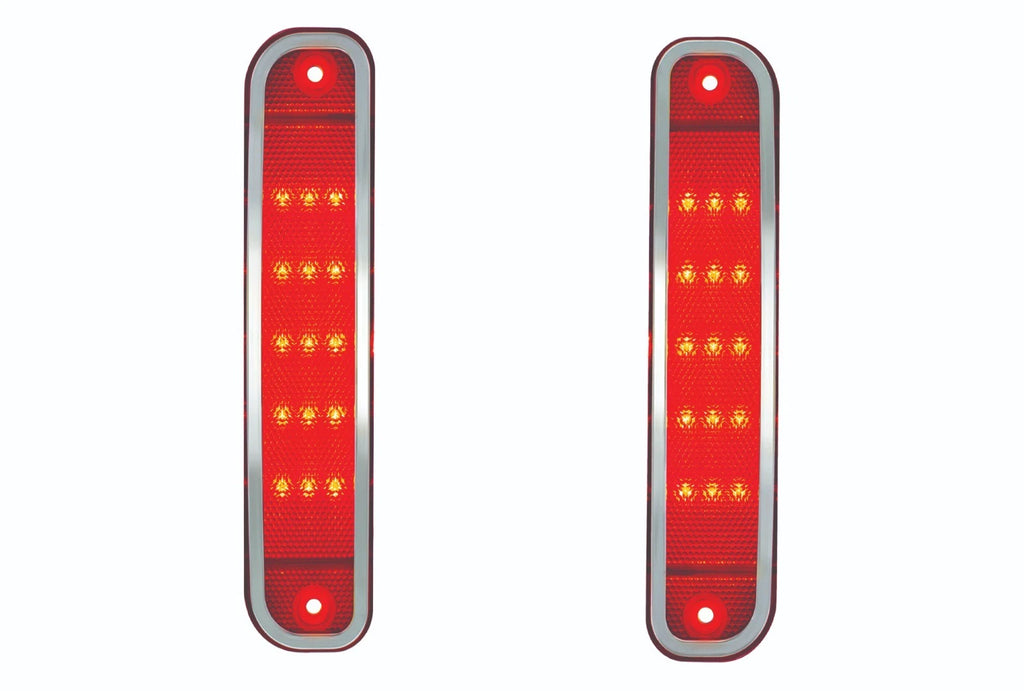 Red LED Side Marker Lights Pair for 1973-1980 Chevrolet GMC Truck Rear Fender