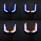 2X LED Turn Signals for Universal Motorcycle (Amber + Blue)