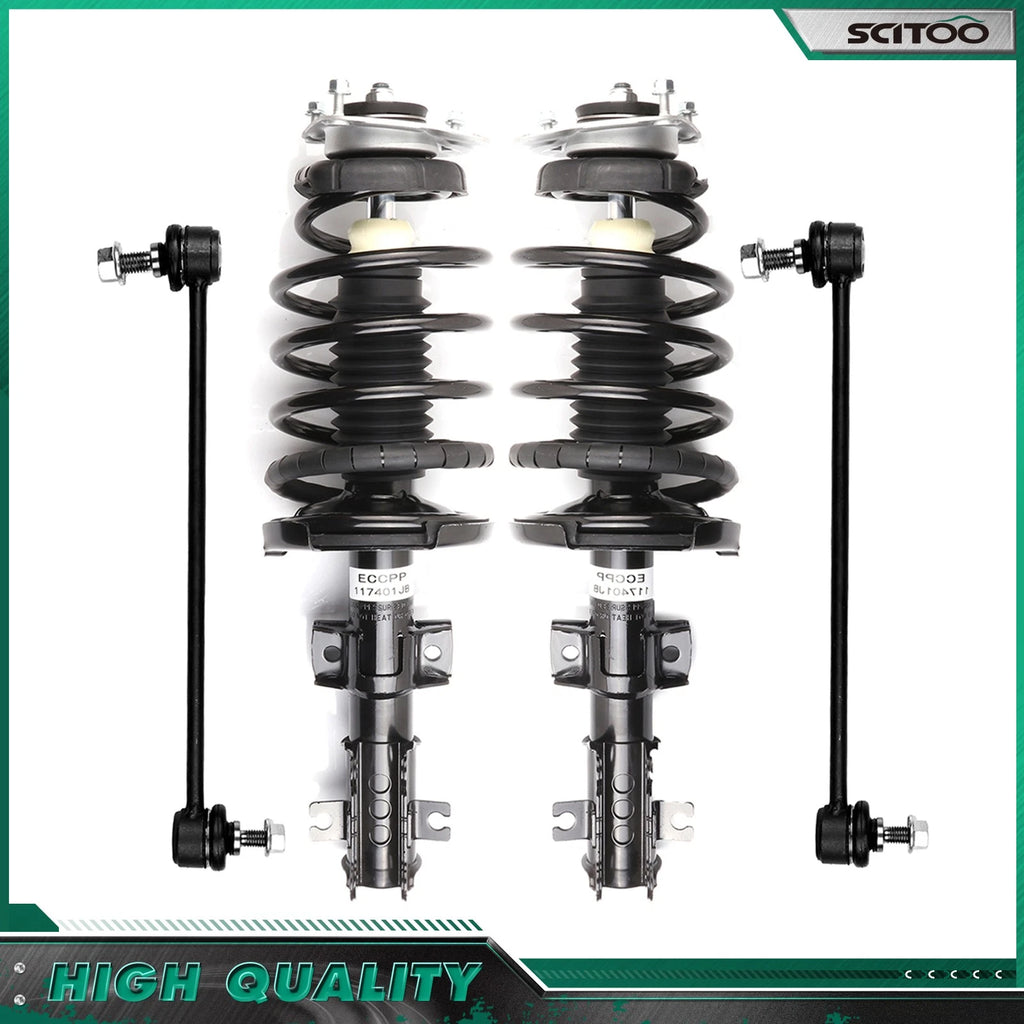 Front Struts w/Coil Spring Assembly & Sway Bar Links Kit for Volvo V70 S80 S60