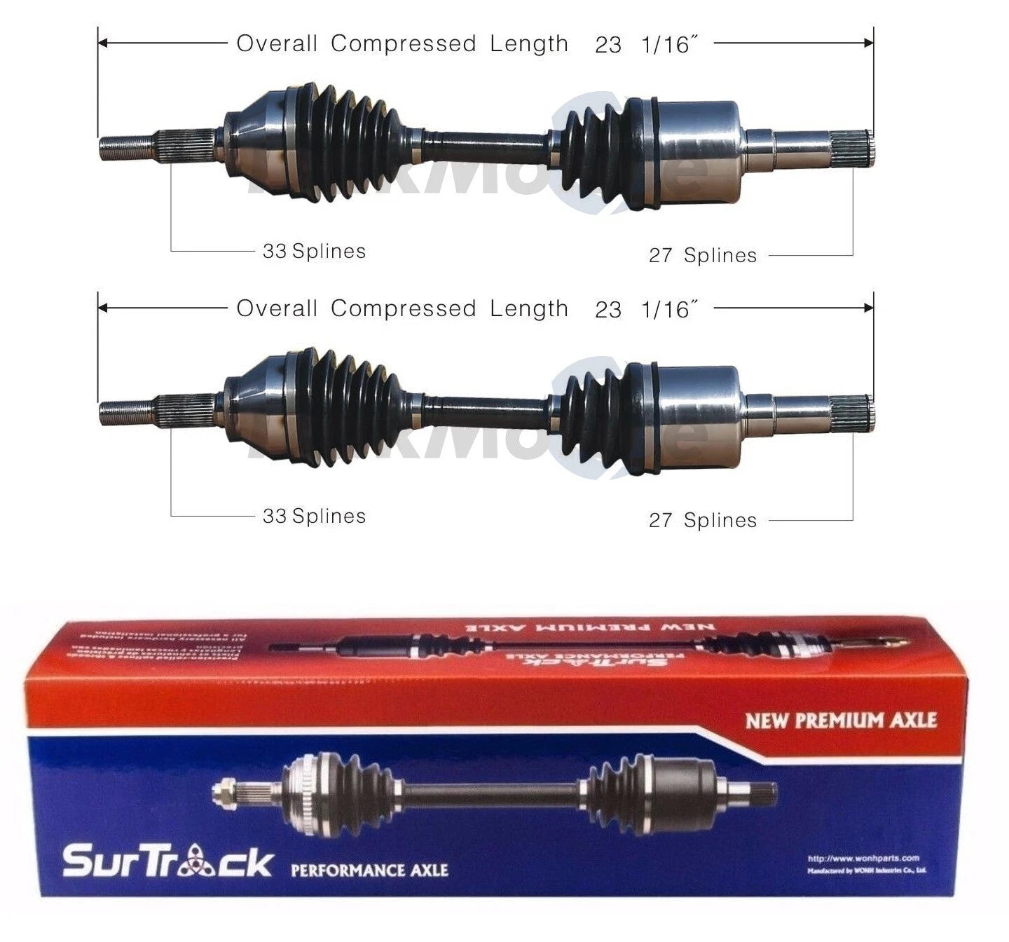 Set of 2 Front CV Axle Shafts for Chevy Saturn 2.0L (2000–2002) MU3