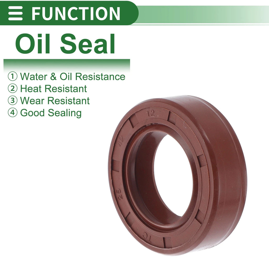 Set of 5 Oil Seal Rotary Shaft Seal FKM Rubber 25x42x12mm