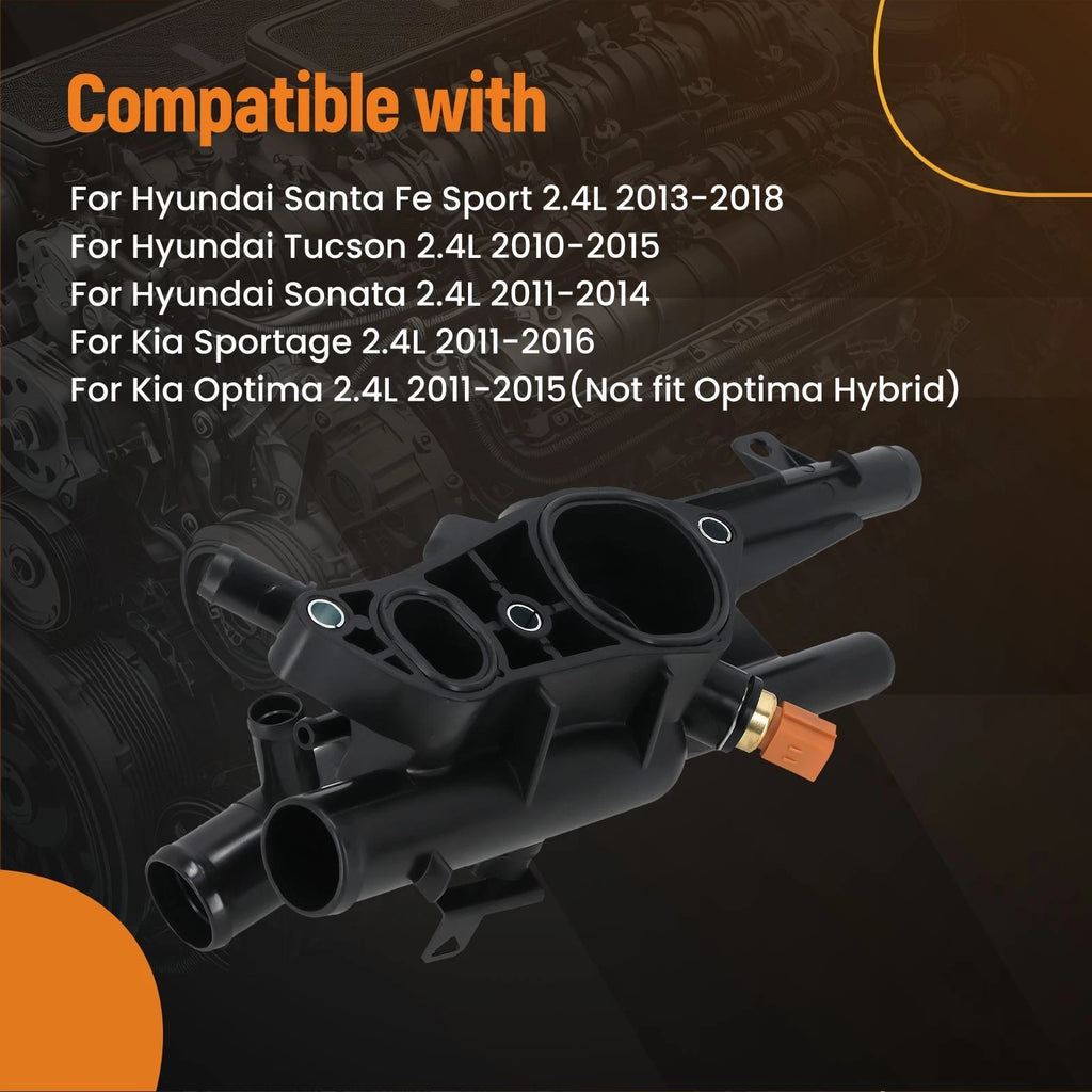 Thermostat Housing for Kia Optima Sorento Hyundai Sonata Tucson (2011–2020) 25600-2G500