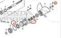 Lower Unit Seal Kit for Honda BF25D BF30D (91252-ZW4-003 91301-ZW4-003)