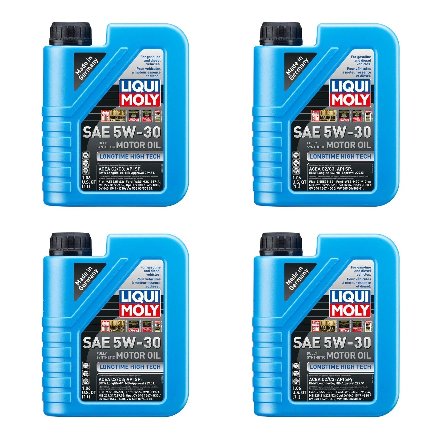 Set of 4 Liqui Moly Longtime High Tech 5W-30 Engine Motor Oil (4L)