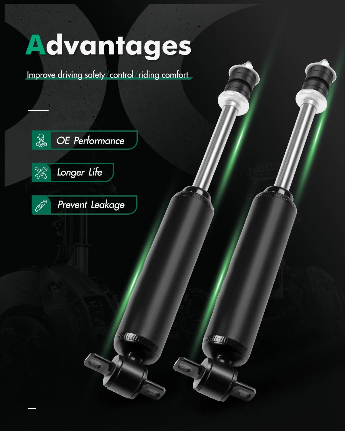 Front Pair Shocks Struts for Chevrolet Astro Biscayne Caprice Impala GMC Safari (1990–2005)