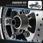 Front Axle Nut Covers + Front Wheel Spacers + Brake Rotor Bolts for Harley