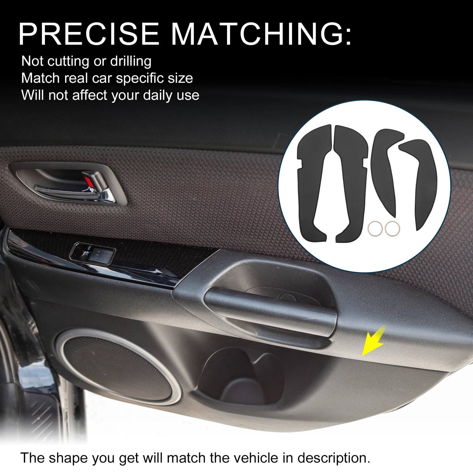 Set of 1 Car Door Leather Anti Kick Pad Sticker for Mercedes-Benz GLA (2015)