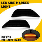 Set of 2 LED Side Marker Lights for Kia K5 (2021–2024) LH+RH Smoked Waterproof
