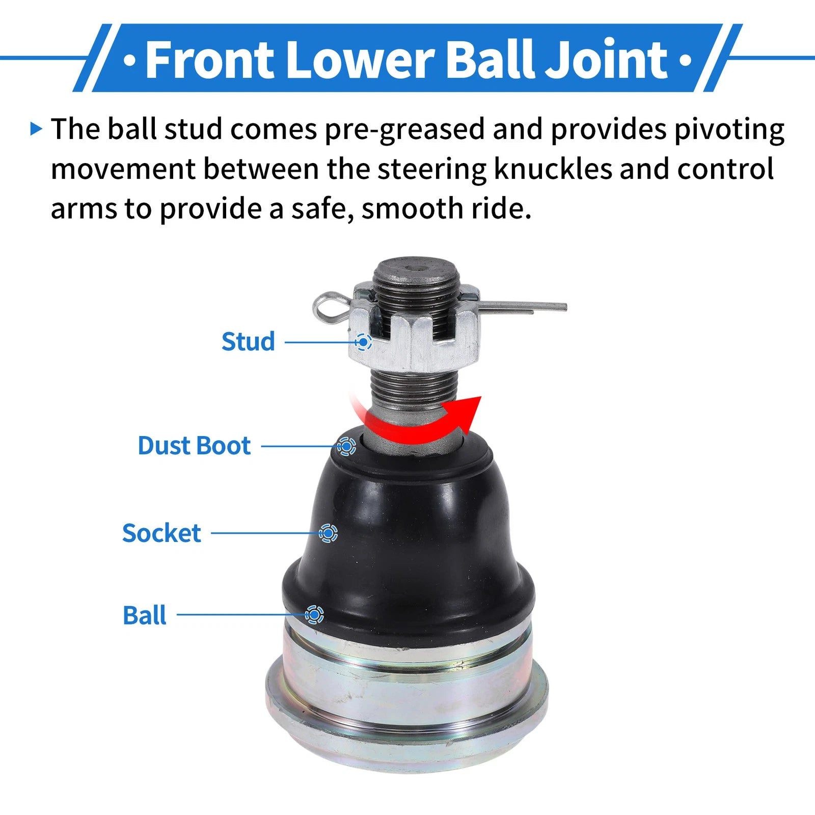 2 Pcs Front Lower Ball Joints for Nissan Frontier (1998–2004) No.K500038/545003S525