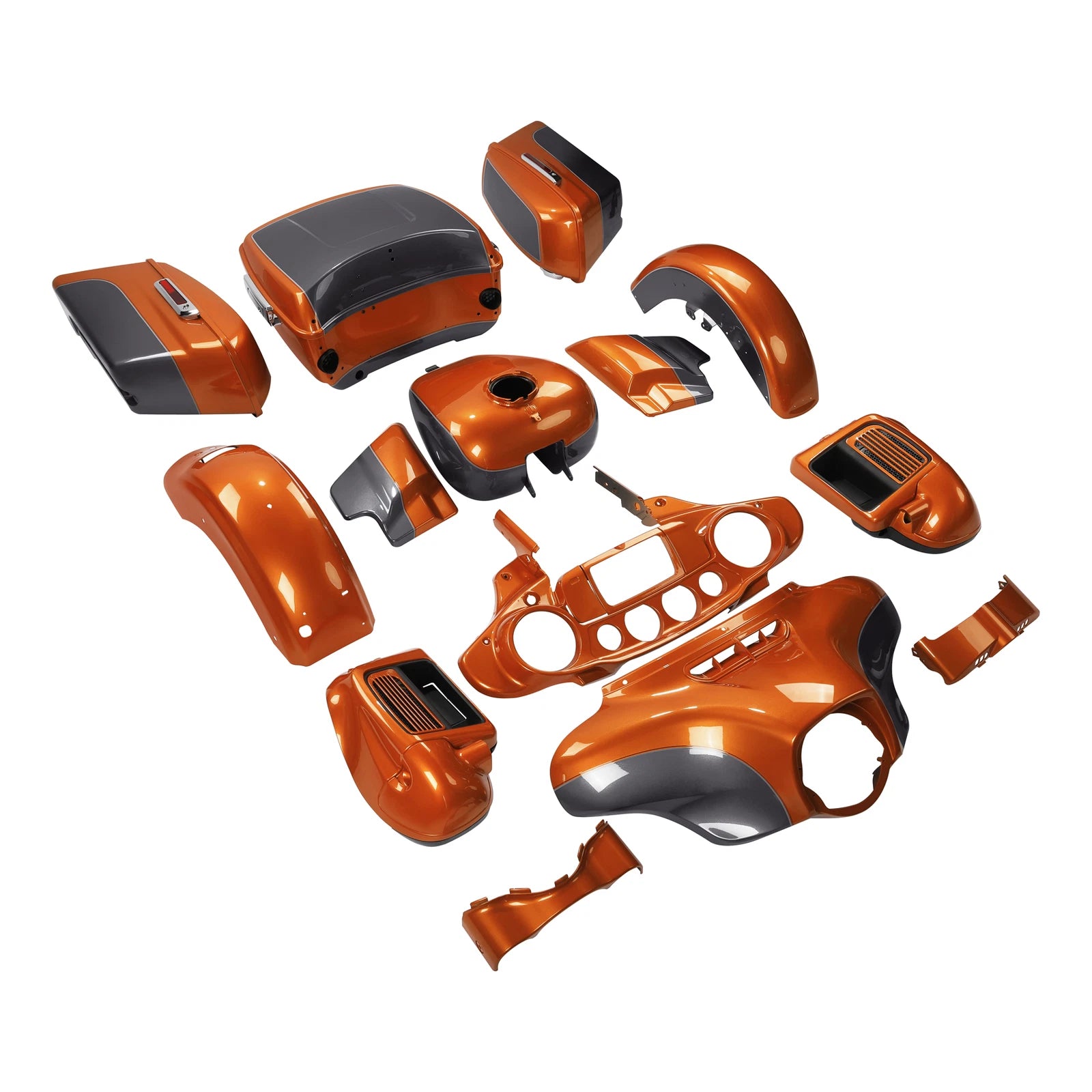 Fairing Body Kit for Harley Electra Glide (2014–2024) Amber Whiskey/Charcoal Pearl