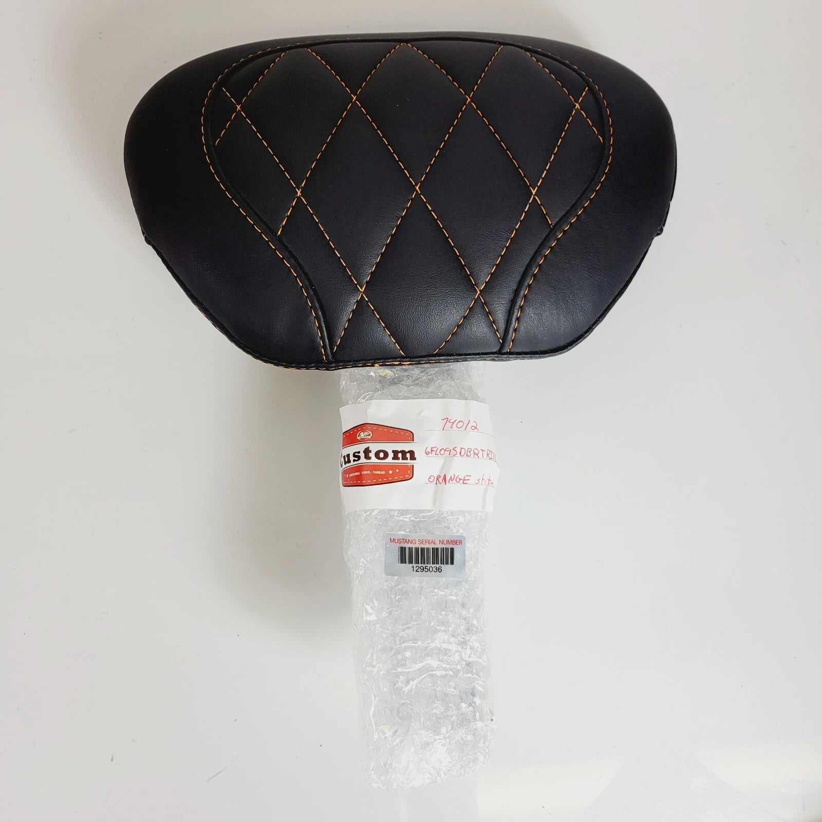 Deluxe Driver Backrest for Harley FL Touring (2008–2024) - Diamond Orange Stitch
