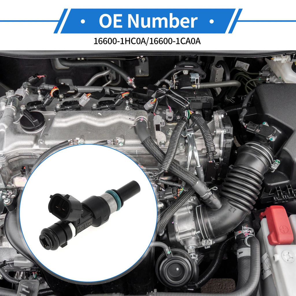 Fuel Injector No. 16600-1HC0A for Nissan Note E12 (2013) 1 Pc Black