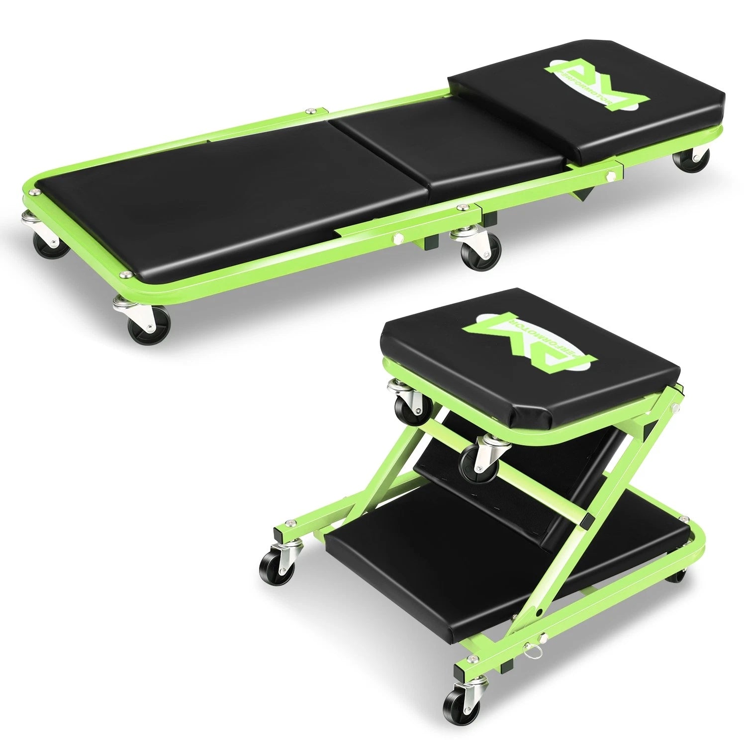 2-in-1 Rolling Creeper for Automotive Use (36"x 4.7"x 17.3", 330lbs Capacity)