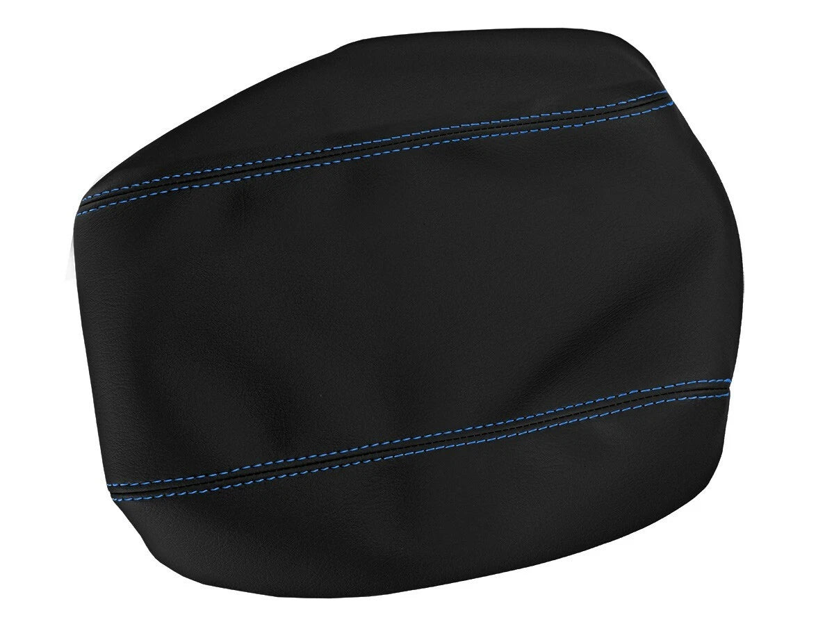 Leather Console Lid Armrest Cover for Toyota Camry (2012–2017) Blue Stitch