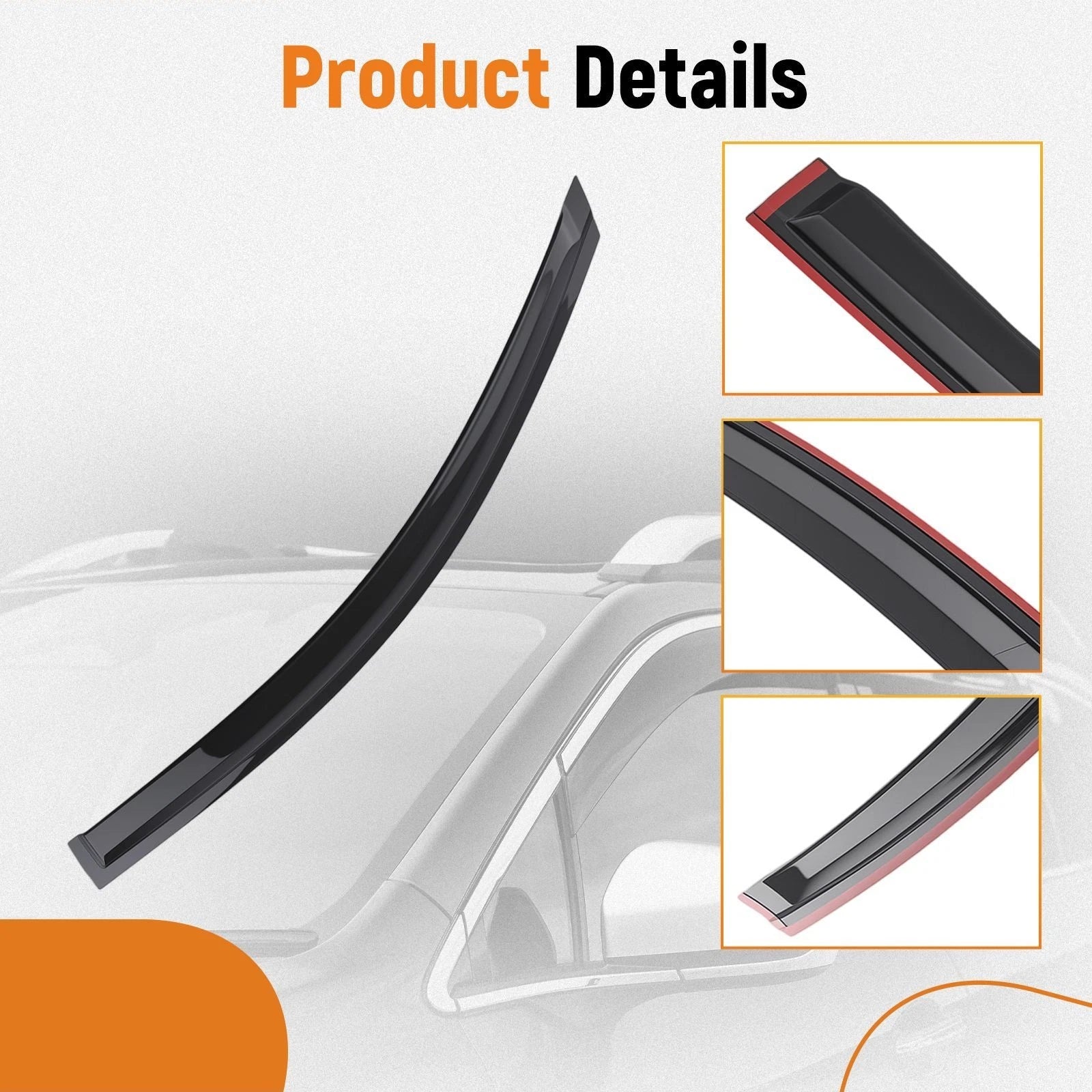 Rain Guards Window Visor for Honda Accord (2023–2025) 2X Black Wind Deflectors