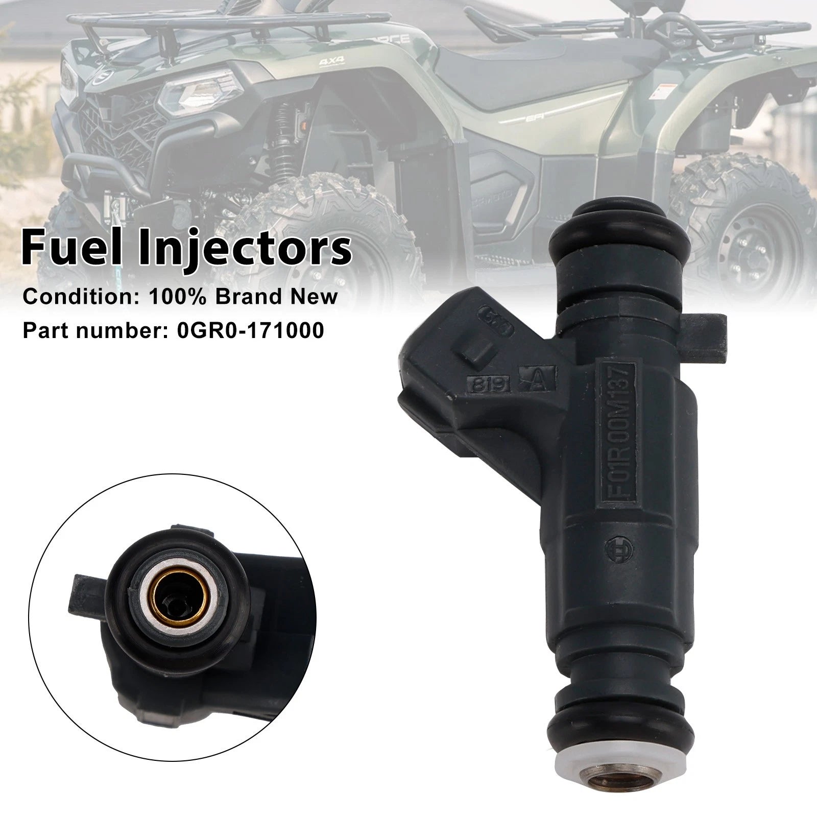 Set of 4 Fuel Injectors for CF-Moto CFORCE 400 500 ZFORCE UFORCE (2017–2023)