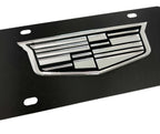 Vanity License Plate Black Stainless with Chrome Cadillac Logo for Cadillac (2009–2019)