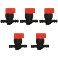 Set of 5 In-Line Straight Fuel Shut-Off Valves for Motorcycle