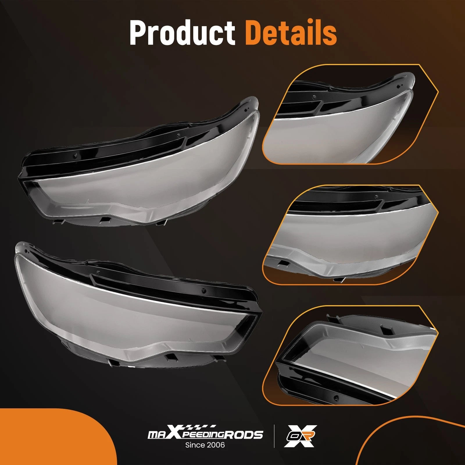 Clear Headlight Lens Covers for Audi A6 C7 (2012-2018)