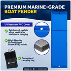 4-Pack Blue Flat Boat Fender Kit 24" x 6-7/8" x 2-1/2"