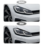 1 Pair ABS Headlight Eyebrow Cover Sticker for Volkswagen Golf (2013–2018) Black