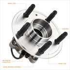 Set of 2 Rear Wheel Hub Bearing Assemblies for Chevy Equinox/GMC Terrain (2010–2017)