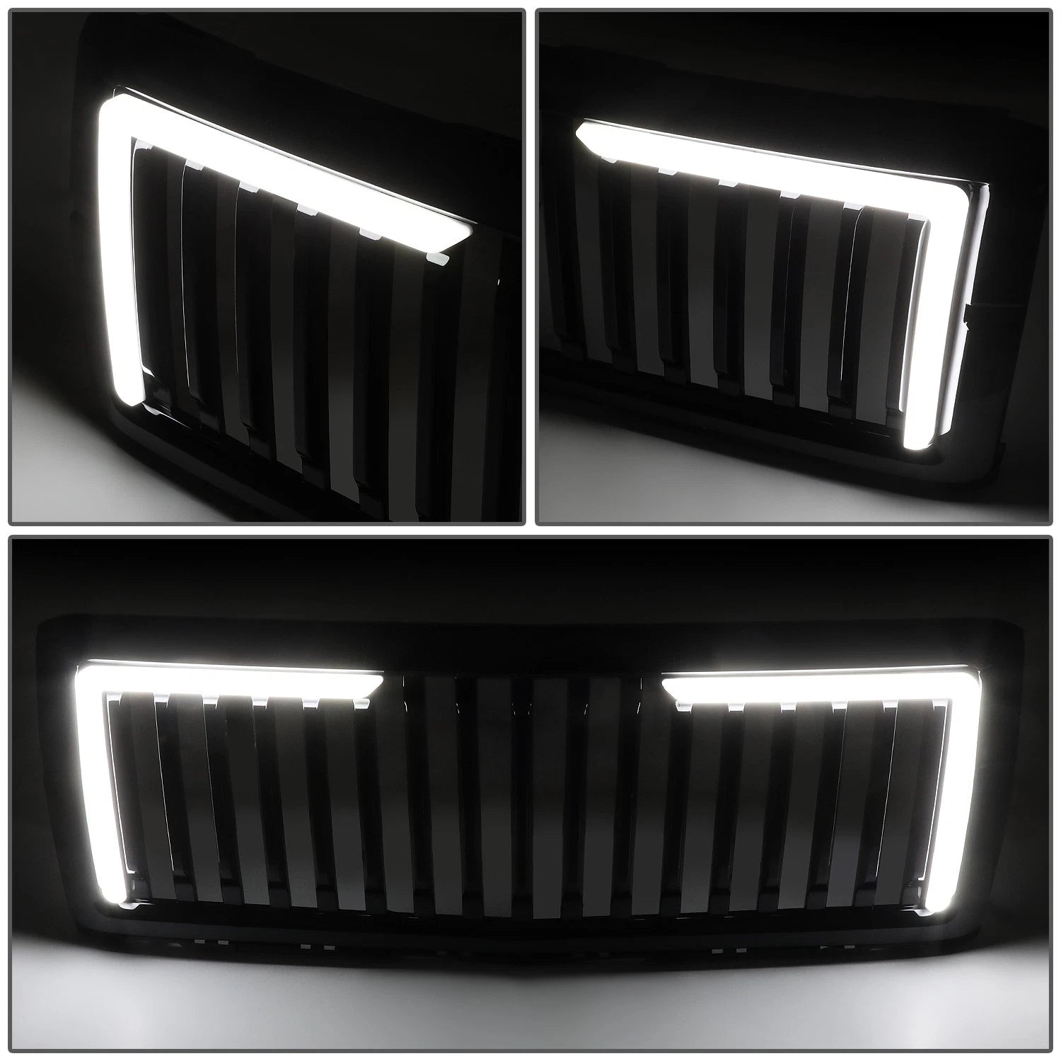 Badgeless Vertical L-Pattern LED Front Bumper Grille for Silverado 1500 (2014–2015)
