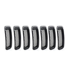 Set of 7 Front Mesh Grille Covers for Jeep Patriot (2011–2017) Gloss Black