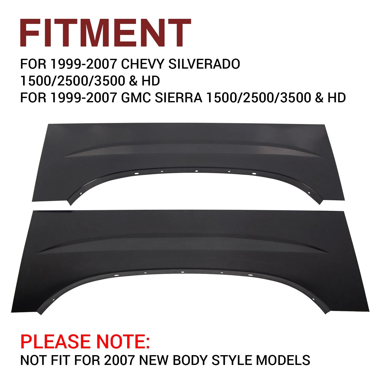 Upper Rear Wheel Arch Repair Panels for 1999–2007 Chevy Silverado GMC Sierra