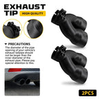 2X Stainless Steel Dual Pipe Exhaust Tip 2.5" ID for Universal Fit (Weld/Clamp)