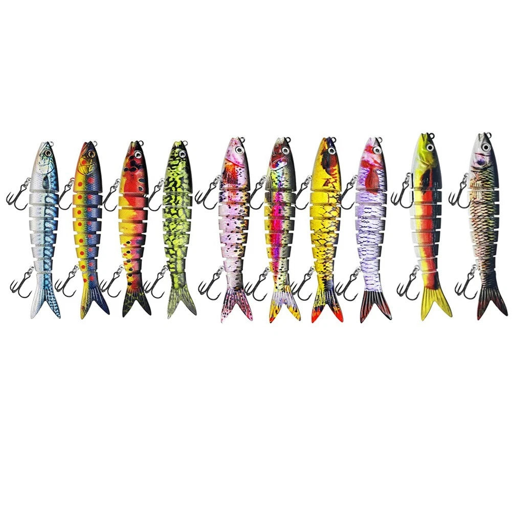 Fishing Lures Set of 4 Realistic Fish Profile with Treble Hooks