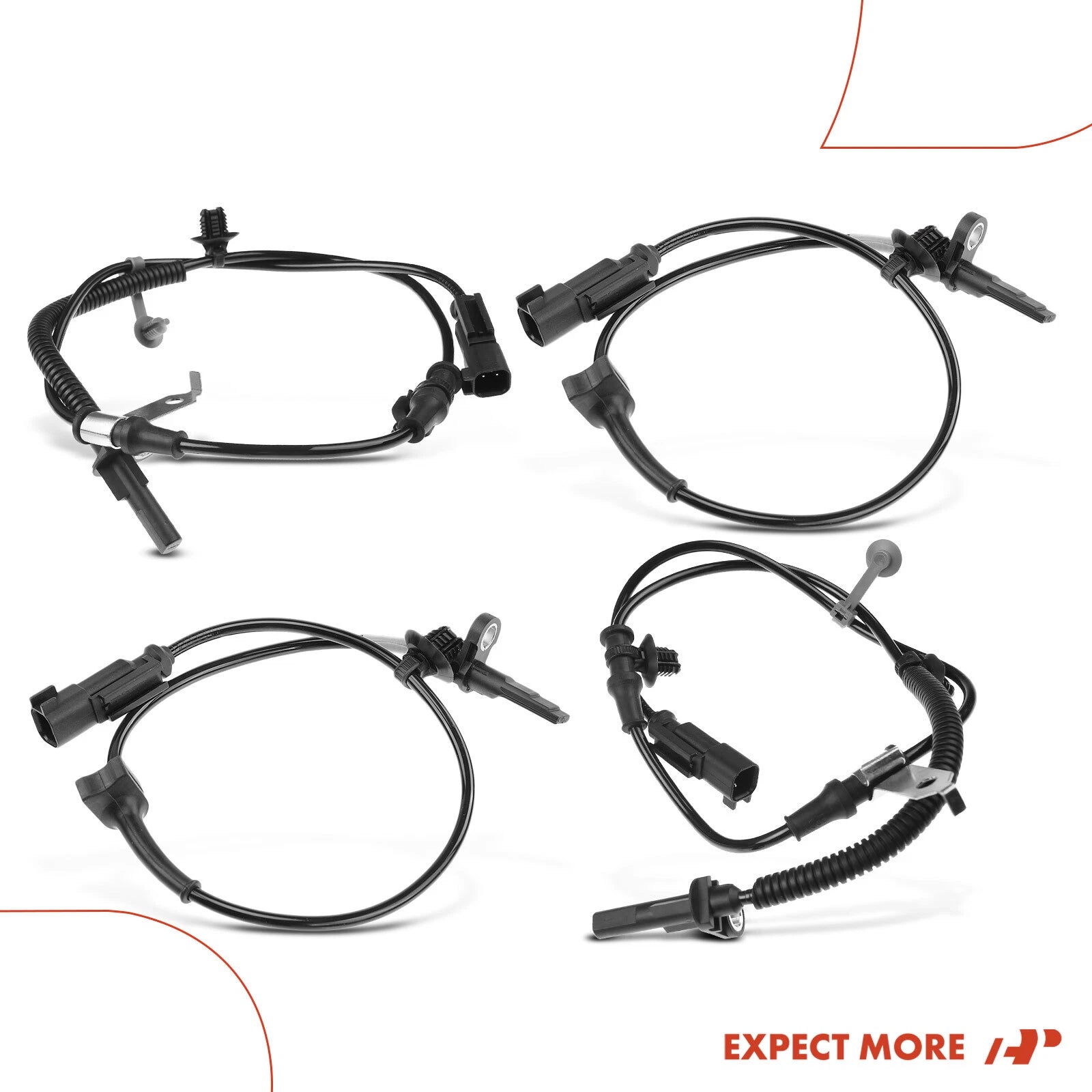 Set of 4 ABS Wheel Speed Sensors for Ford Mustang (2018–2019)