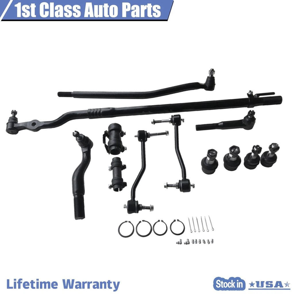 12pc Front Suspension Drag Link Ball Joint Tie Rod for Ford F-250 (2000–2005)