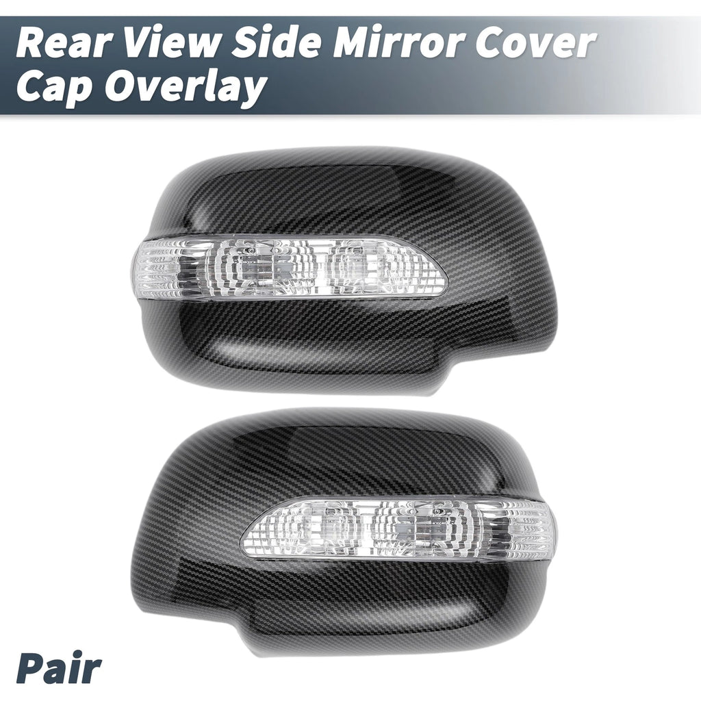 Pair Rearview Mirror Cover Overlay for Lexus RX330 (2004–2006) Carbon Fiber