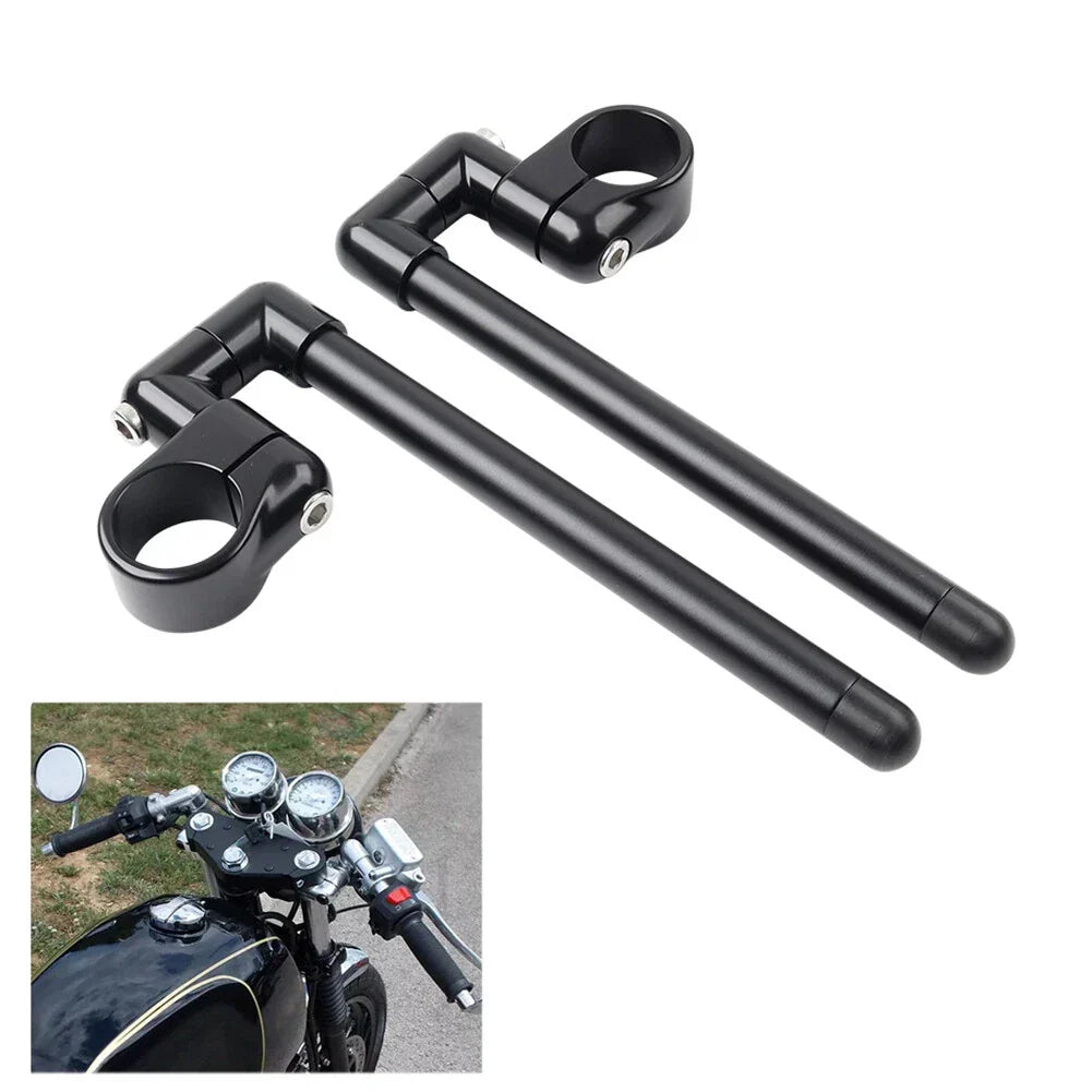 7/8" Black Clip-On Handlebar for Motorcycle Cafe Racer (Universal)