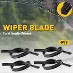 Set of 4 Rubber Frameless Windshield Wiper Blade Refills for Universal (28in)