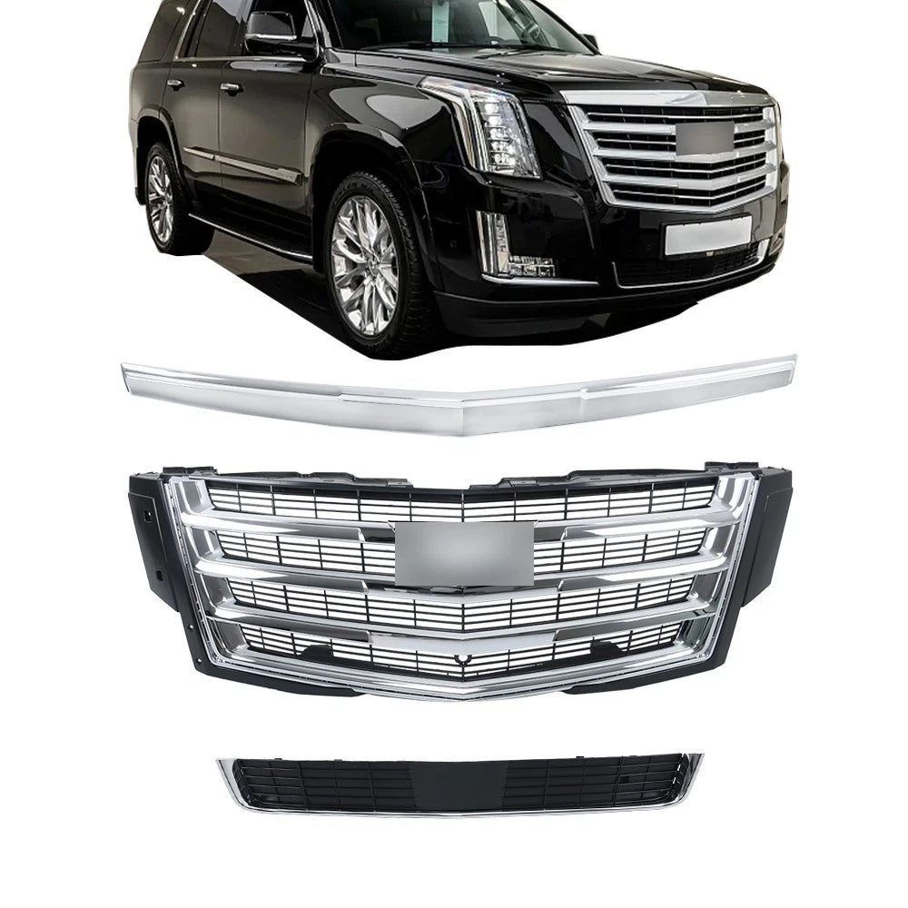 Chrome Front Bumper Grille & Hood Molding for Cadillac Escalade (2015–2020)